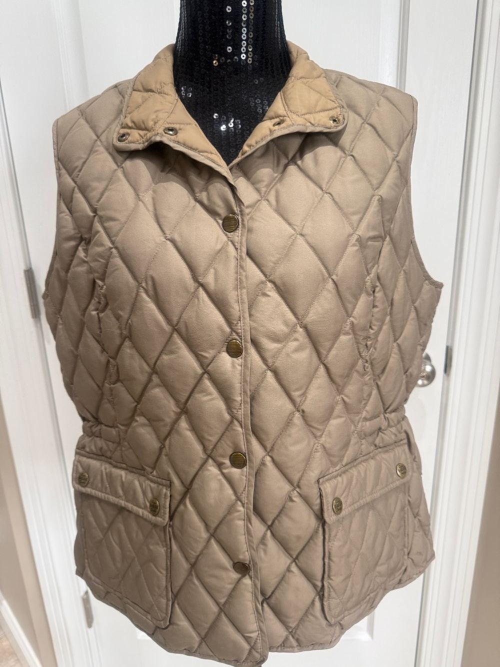Eddie Bauer Quilted Diamond Vest in Taupe